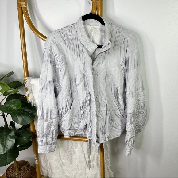 Free People Grey Nico Bomber Jacket sz S - Picture 1 of 9